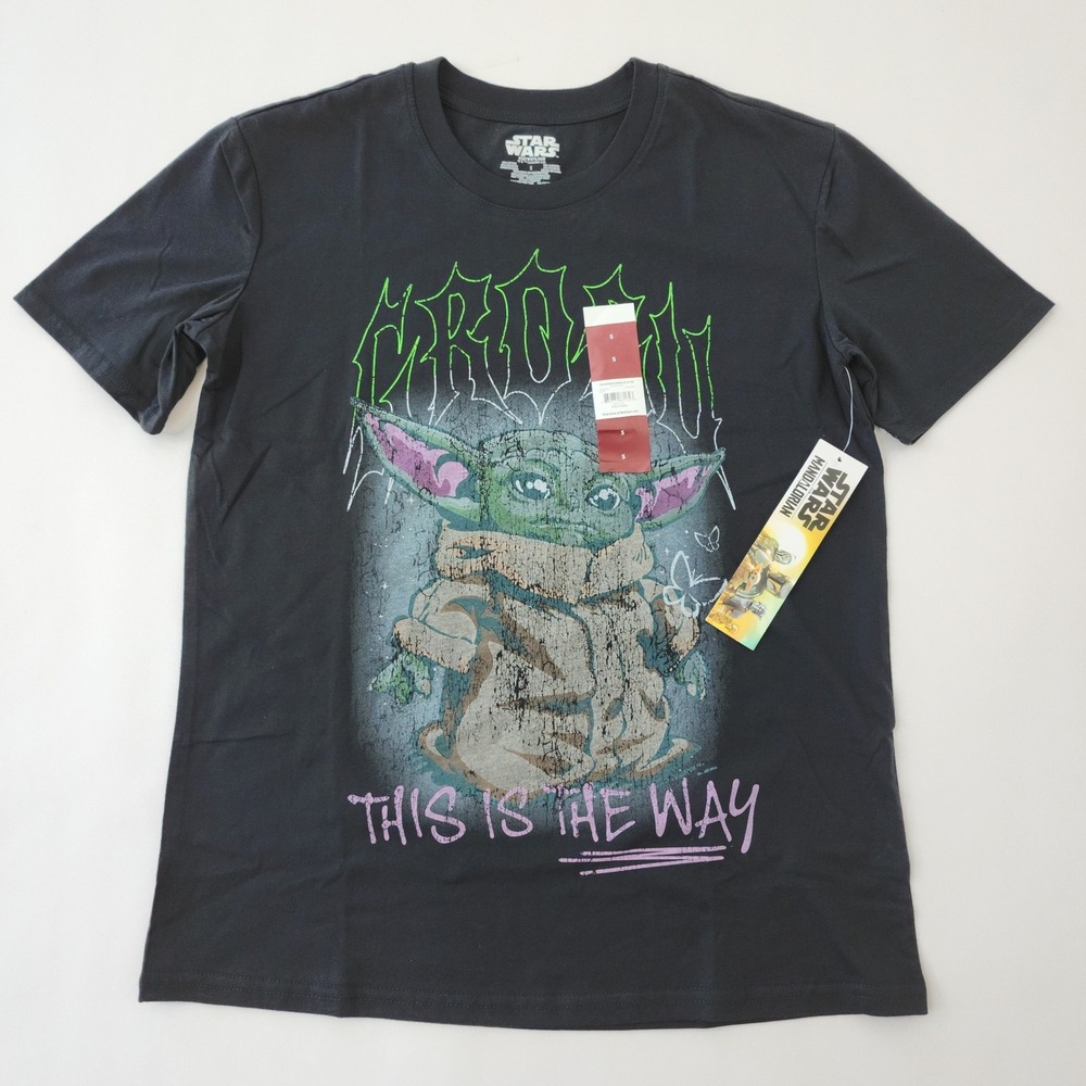 Star Wars The Mandalorian Grogu This‎ Is The Way Black Graphic T-Shirt Small NWT